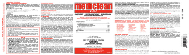 MediClean X-590 Institutional Spray Plus - Information Label