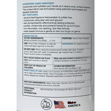 Microbe Free Solutions Hydrating 6 Hour Hand Sanitizer - Product Back Label