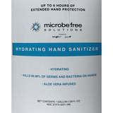 Microbe Free Solutions Hydrating 6 Hour Hand Sanitizer - Product Label