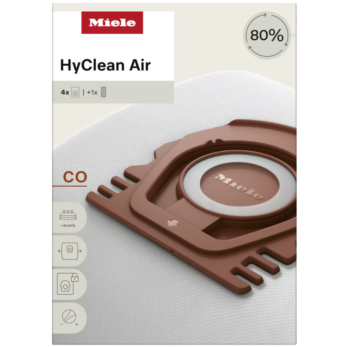 Miele HyClean CO Vacuum Bags 4 Pack - Front