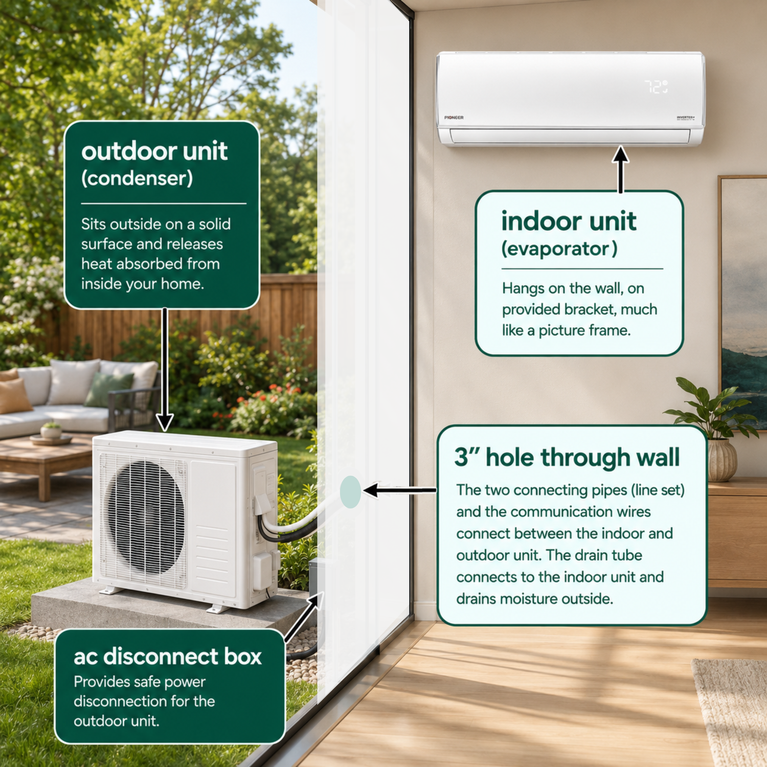Mitsubishi 12,000 Btu R-454B 18 SEER2 Mini Split Single Zone Heat Pump System MUZ-WX12NL