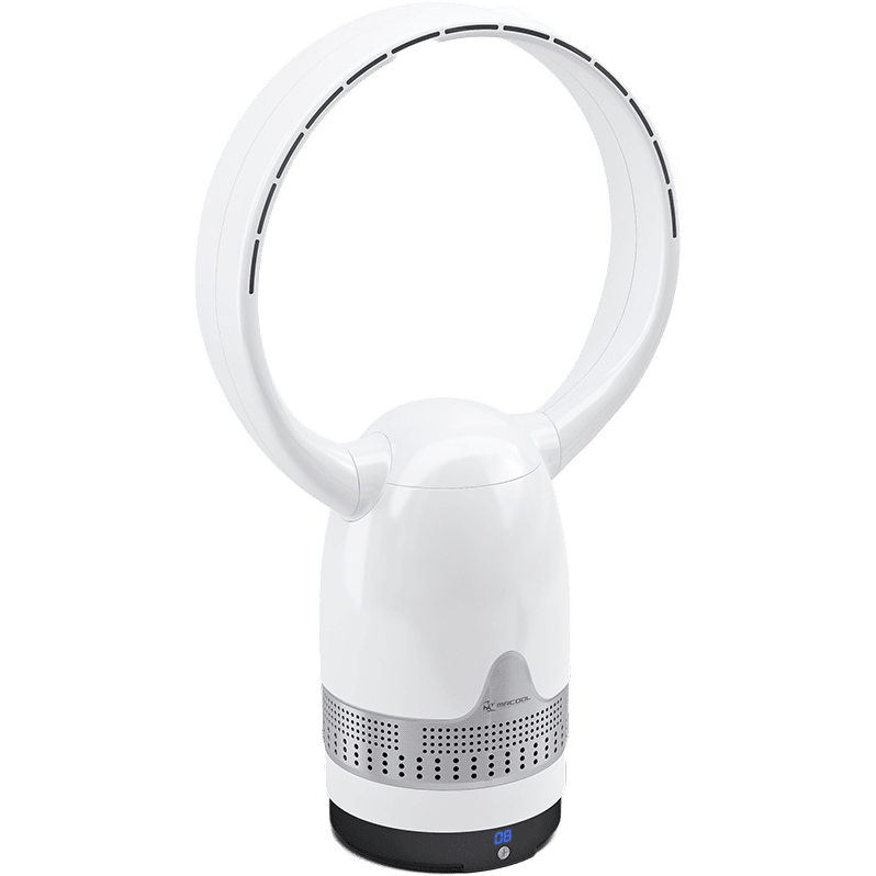 MRCOOL MRBREEZE Bladeless Circle Fan and Air Purifier - Silver Right Angle