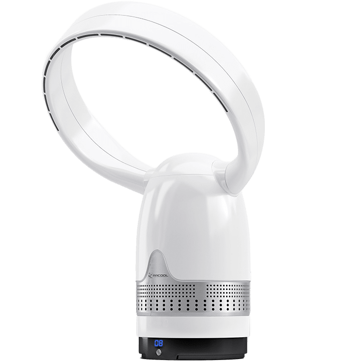 MRCOOL MRBREEZE Bladeless Circle Fan and Air Purifier - Silver Head Adjusted