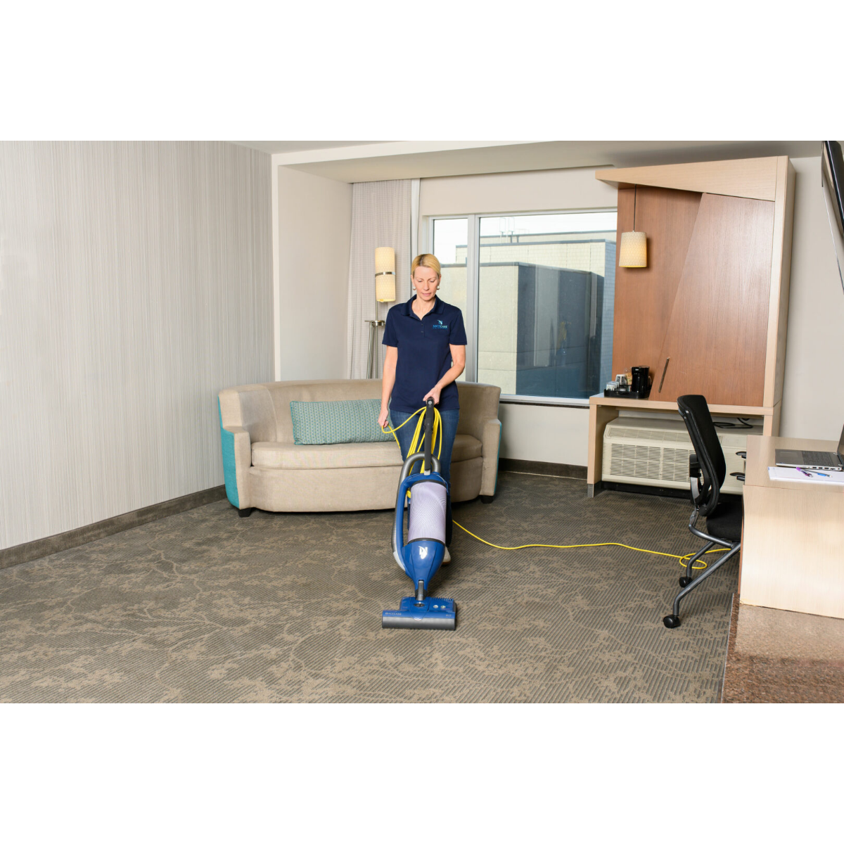 NaceCare 12 inch Dual Motor Upright Commercial Vacuum - Lifestyle 1