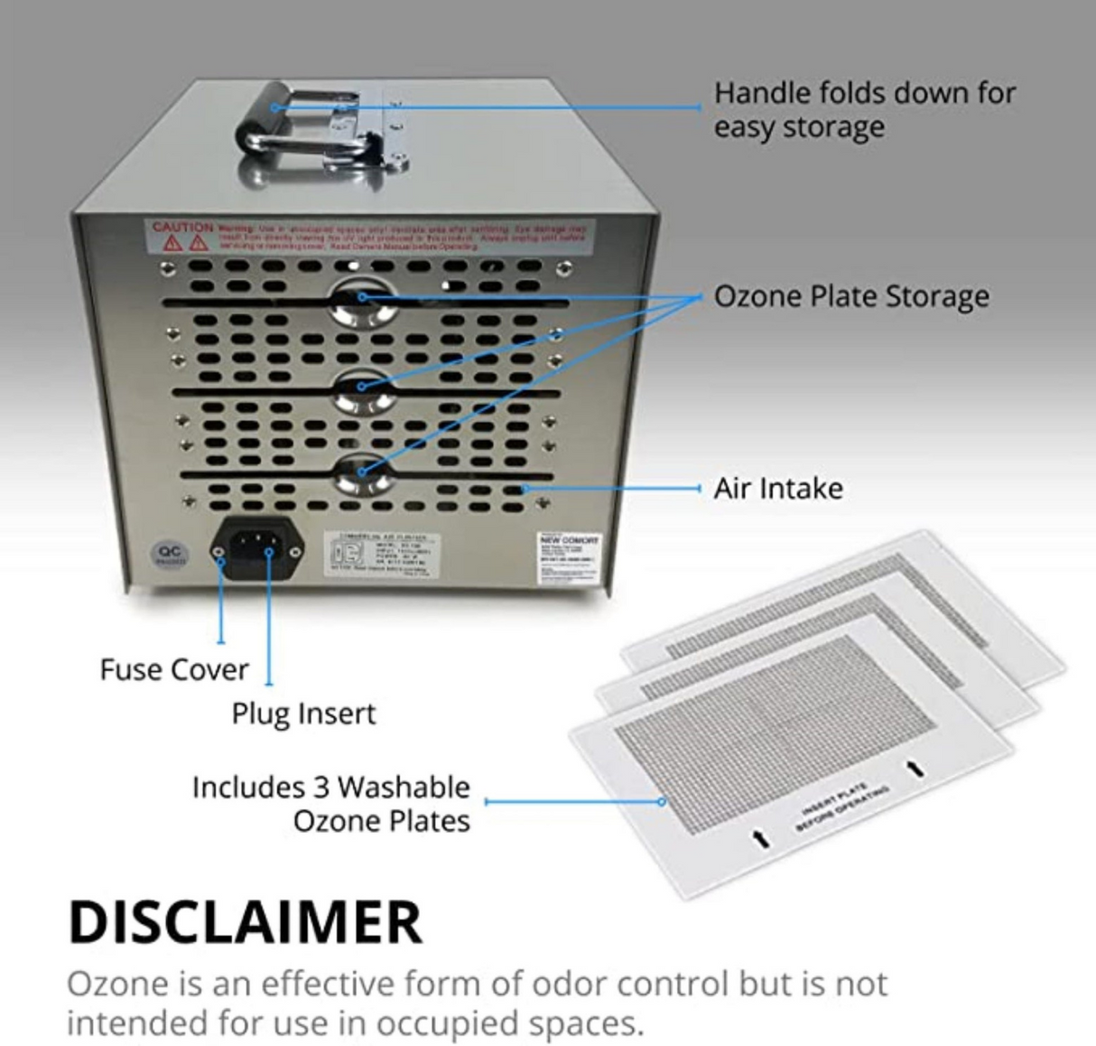 New Comfort O3-700 3,000 mg/hr 4,000 sq.ft Commercial PLCOZKMA500 Ozone Generator - Infographic 6