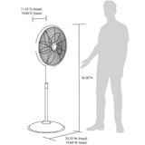 NewAir Outdoor Misting 3-Speed All-Metal Pedestal Fan - Height Comparison