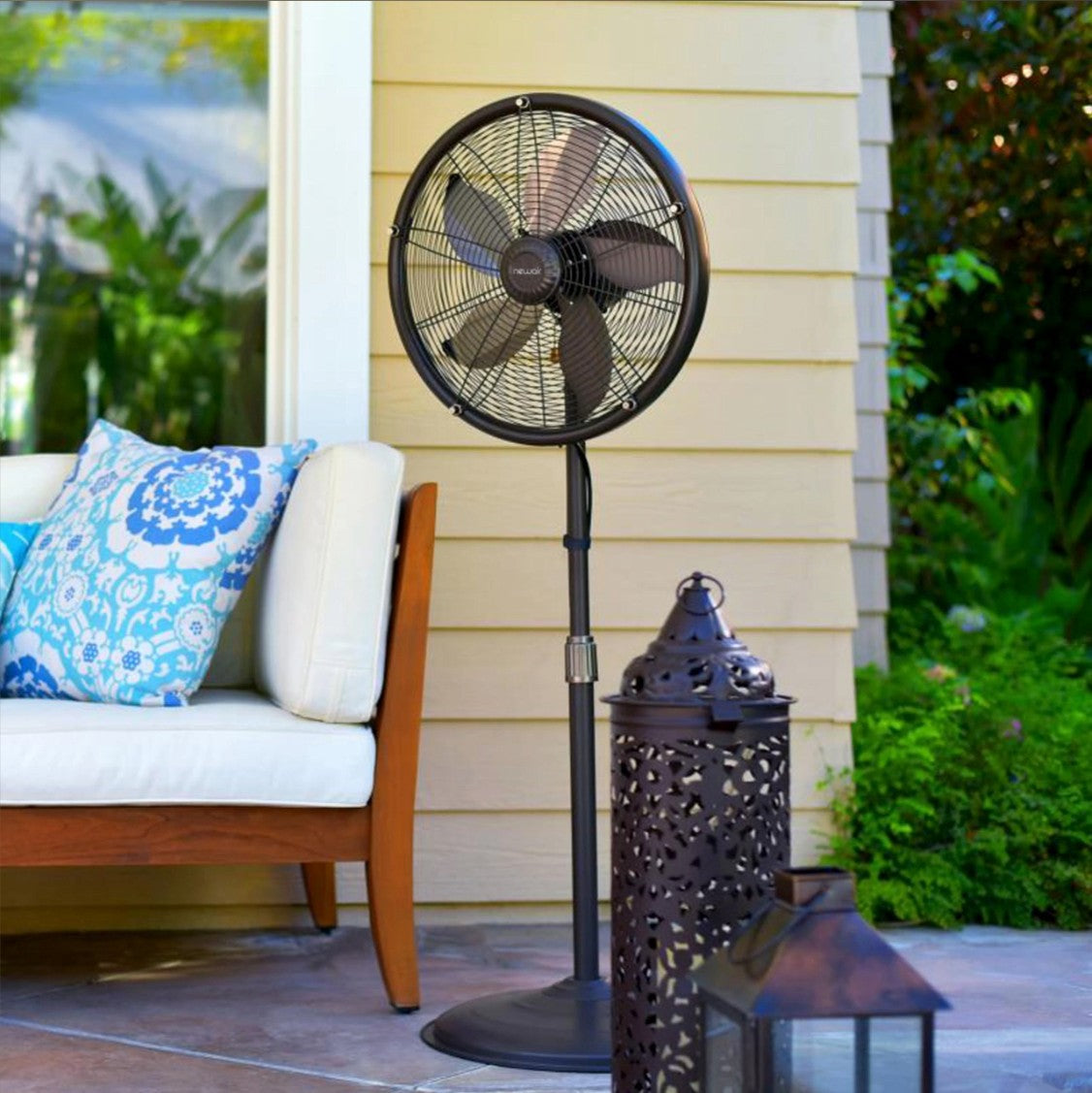 NewAir Outdoor Misting 3-Speed All-Metal Pedestal Fan