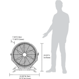 NewAir Outdoor Rated High Velocity 3-Speed Fan - 18-In. Floor or Wall Mount - Height Comparison