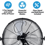 NewAir Outdoor Rated High Velocity 3-Speed Fan - 20-In. Floor or Wall Mount - Highlights