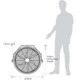 NewAir Outdoor Rated High Velocity 3-Speed Fan - 20-In. Wall Mount - Height Comparison