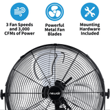 NewAir Outdoor Rated High Velocity 3-Speed Fan - 20-In. Wall Mount - Highlights