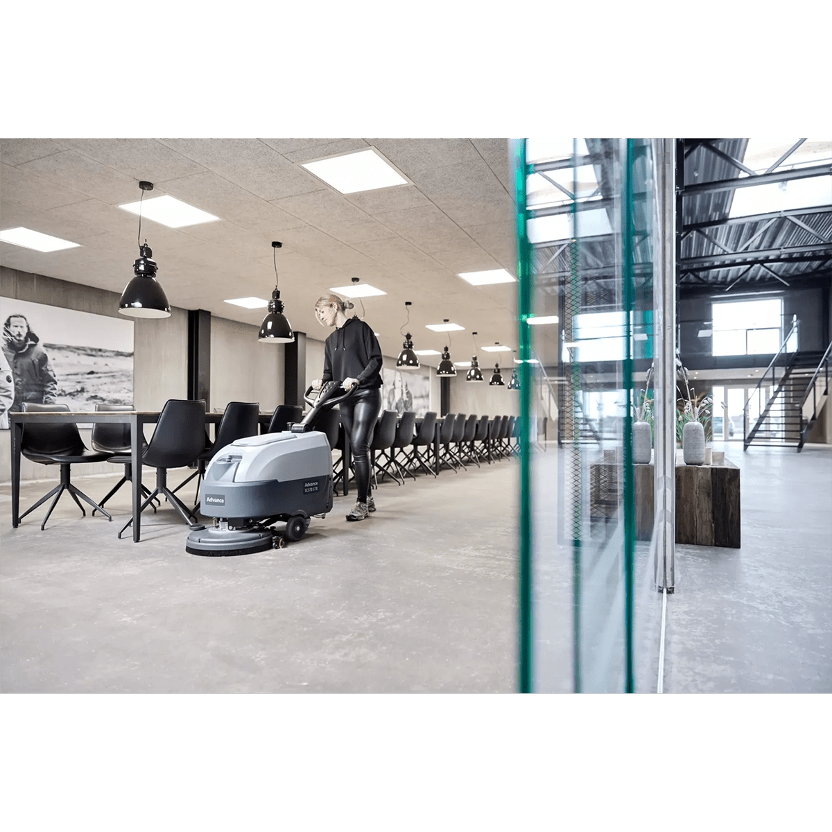 Nilfisk Advance SC370 Compact Walk Behind Floor Scrubber - Lifestyle 3