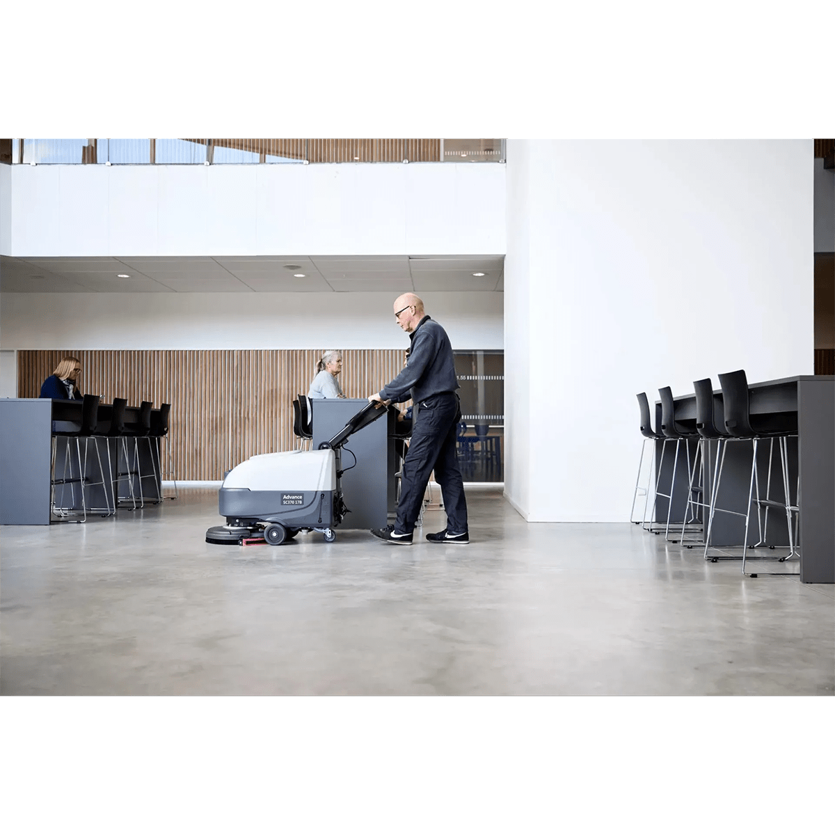 Nilfisk Advance SC370 Compact Walk Behind Floor Scrubber - Lifestyle 4