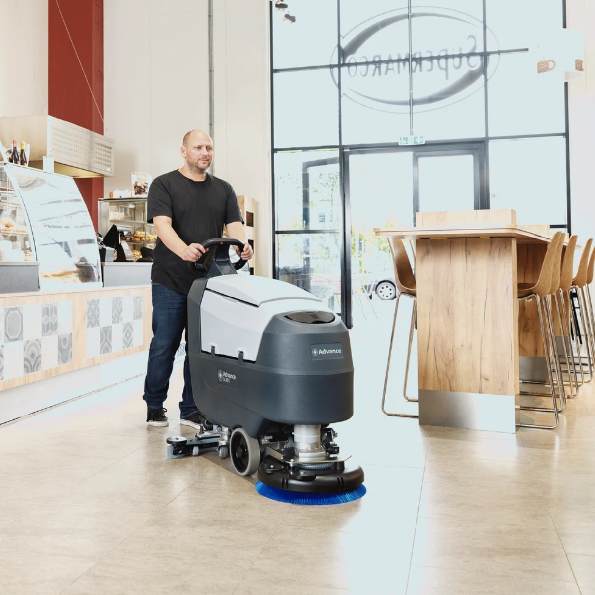 Nilfisk Advance SC401 17B Battery Operated Automatic Walk Behind Floor Scrubber - Lifestyle 1