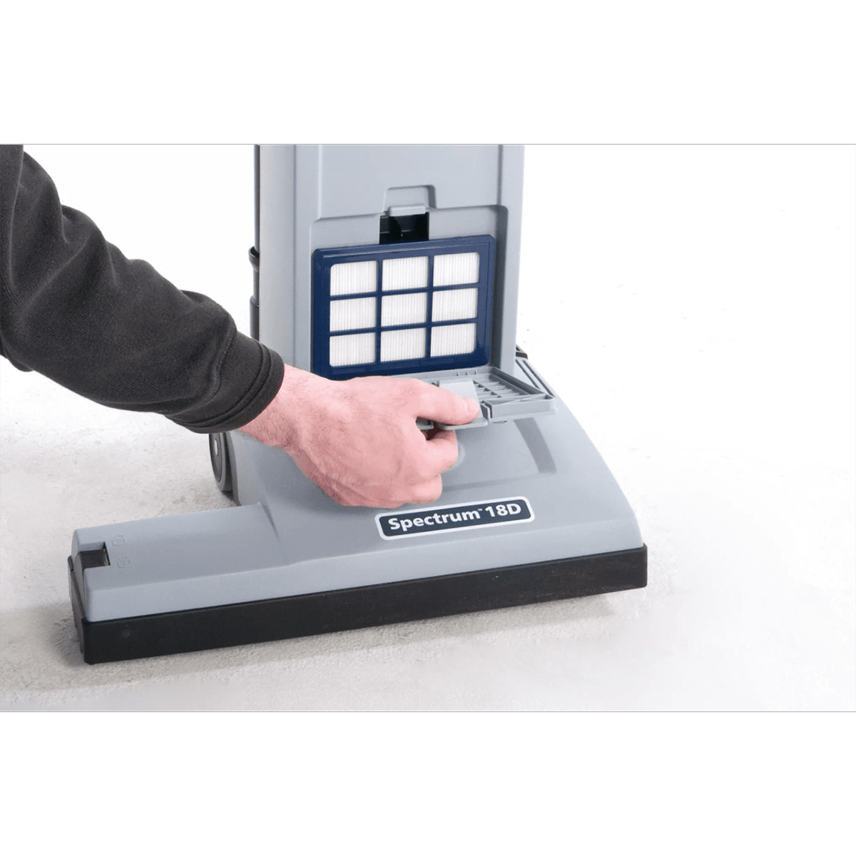 Nilfisk Advance Spectrum HEPA 
Commercial Upright Vacuum - Filter Removal