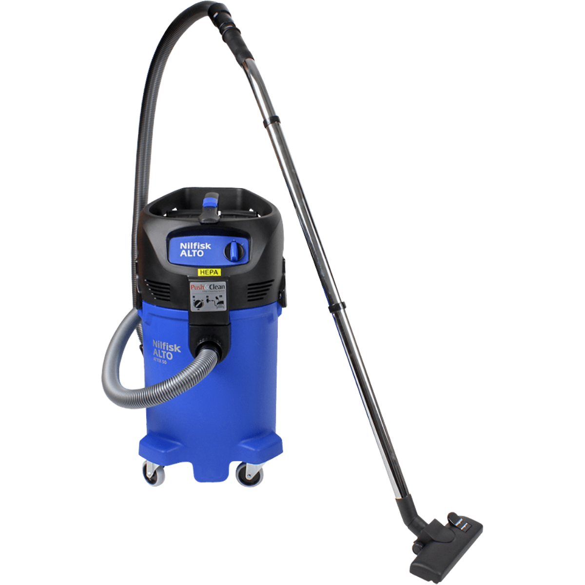 Nilfisk Attix 50 12-Gallon Wet/Dry Canister Industrial Vacuum - HEPA Filtration