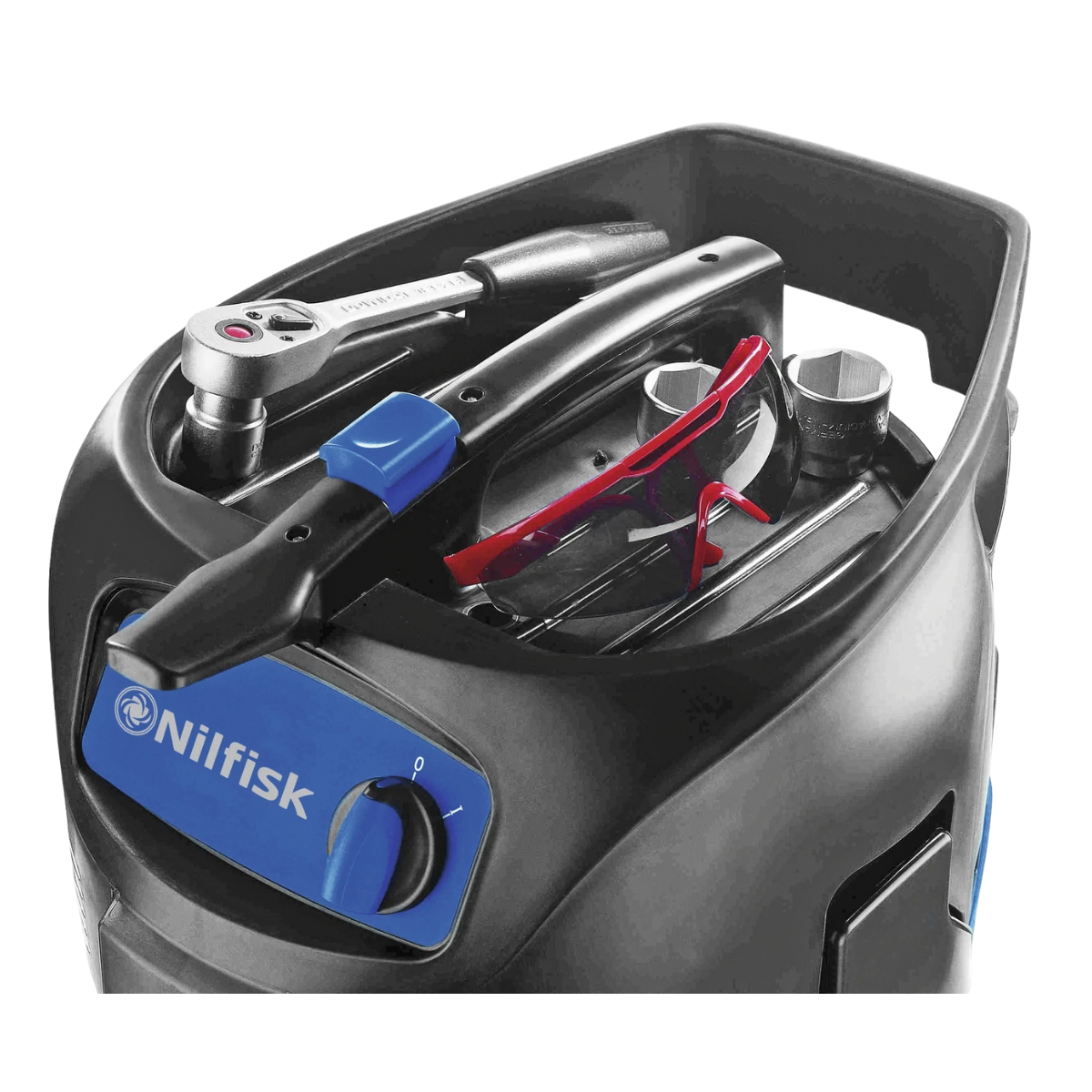 Nilfisk Attix 30 8-Gallon Wet/Dry Canister Industrial Vacuum - Top