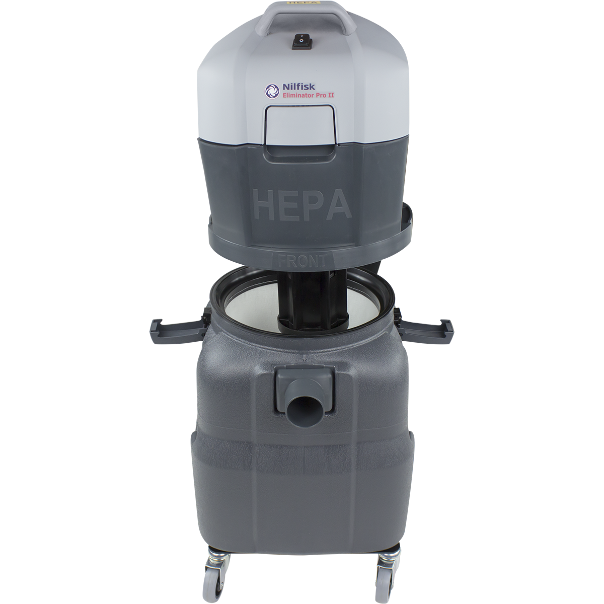 Nilfisk Eliminator Pro 2 HEPA Vacuum - open to see bag