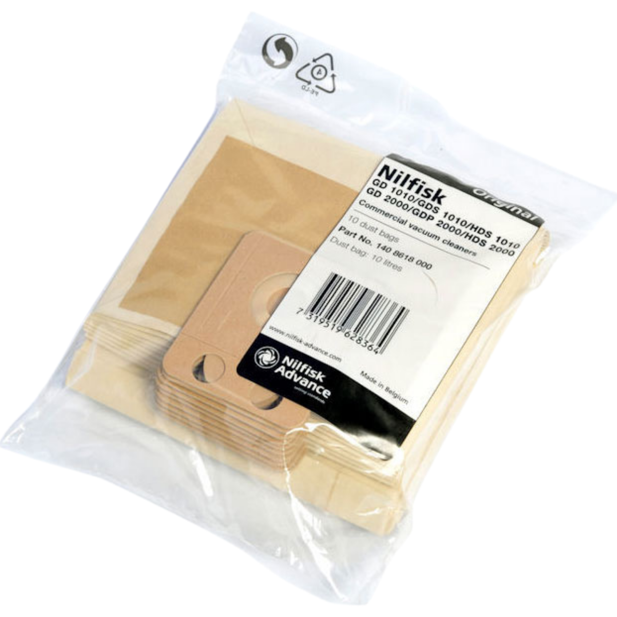 Nilfisk VP300/VP400/VP500 Paper Bags - 10 Pack - Main 2