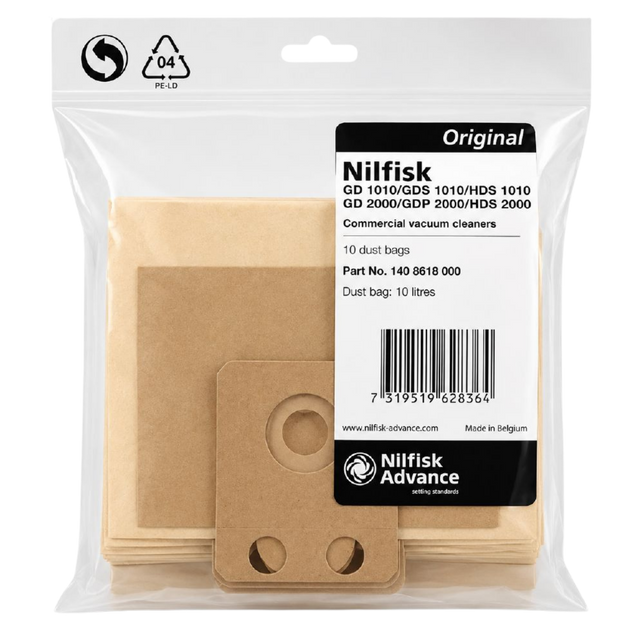 Nilfisk VP300/VP400/VP500 Paper Bags - 10 Pack - Main