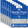 Nordic Pure MERV 12 4-in. Pleated Furnace Filters - 6-Pack