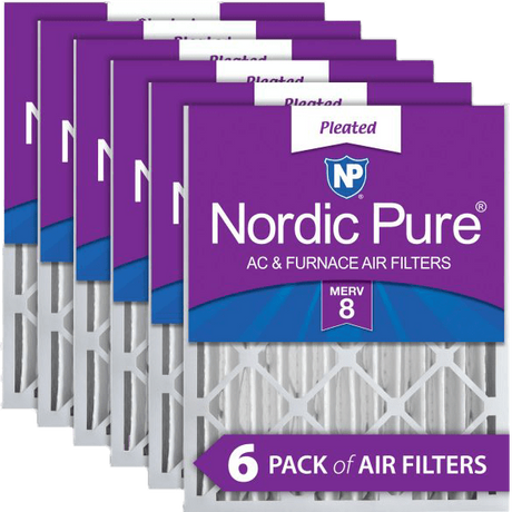 Nordic Pure MERV 8 4-in. Pleated Furnace Filters - 6-Pack