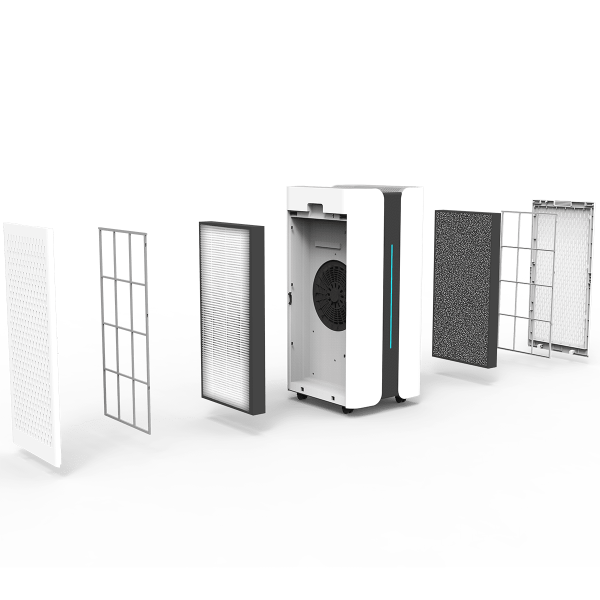 O2 Flow Medical Grade Commercial Air Purifier - all filters