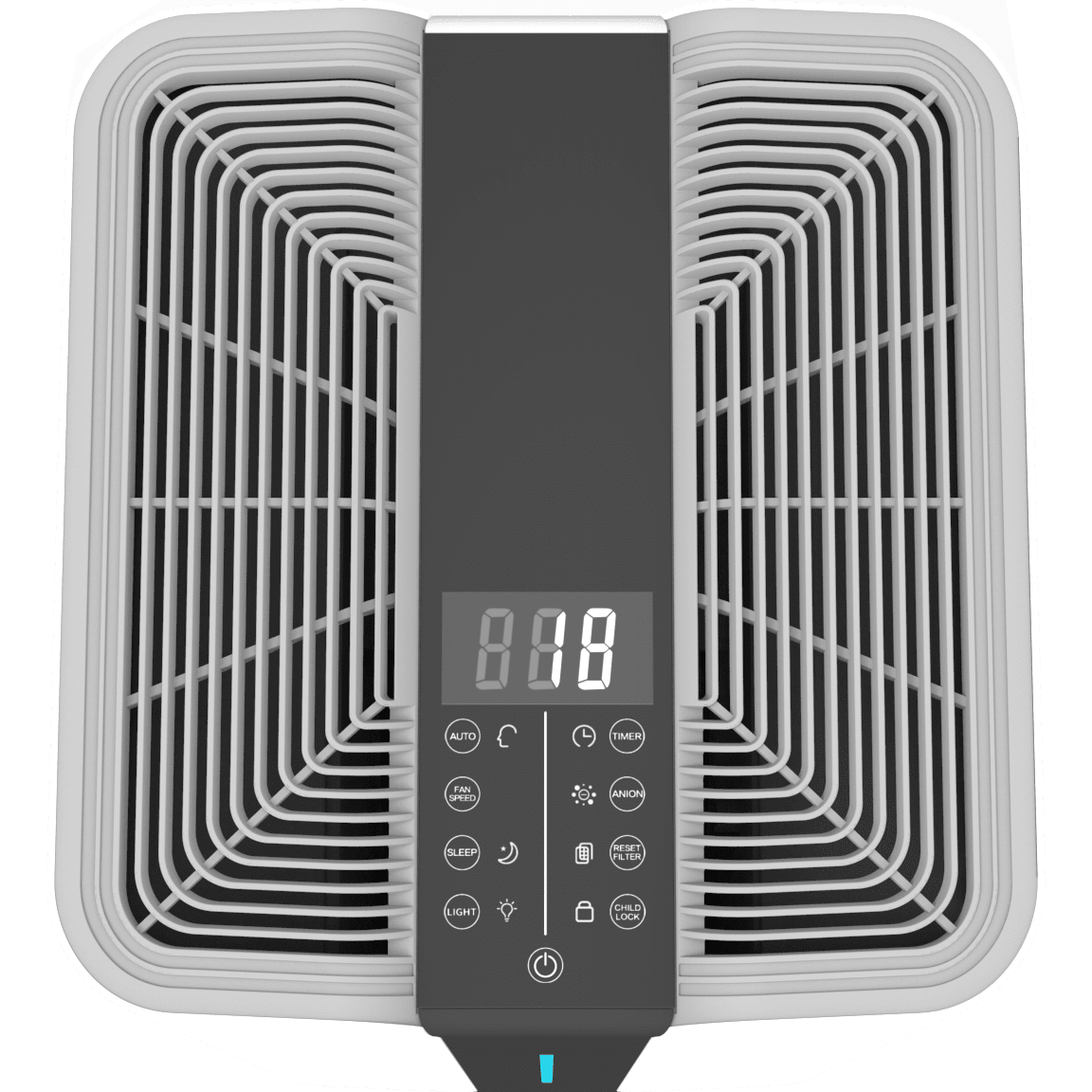 O2 Flow Medical Grade Commercial Air Purifier - controls on top of unit