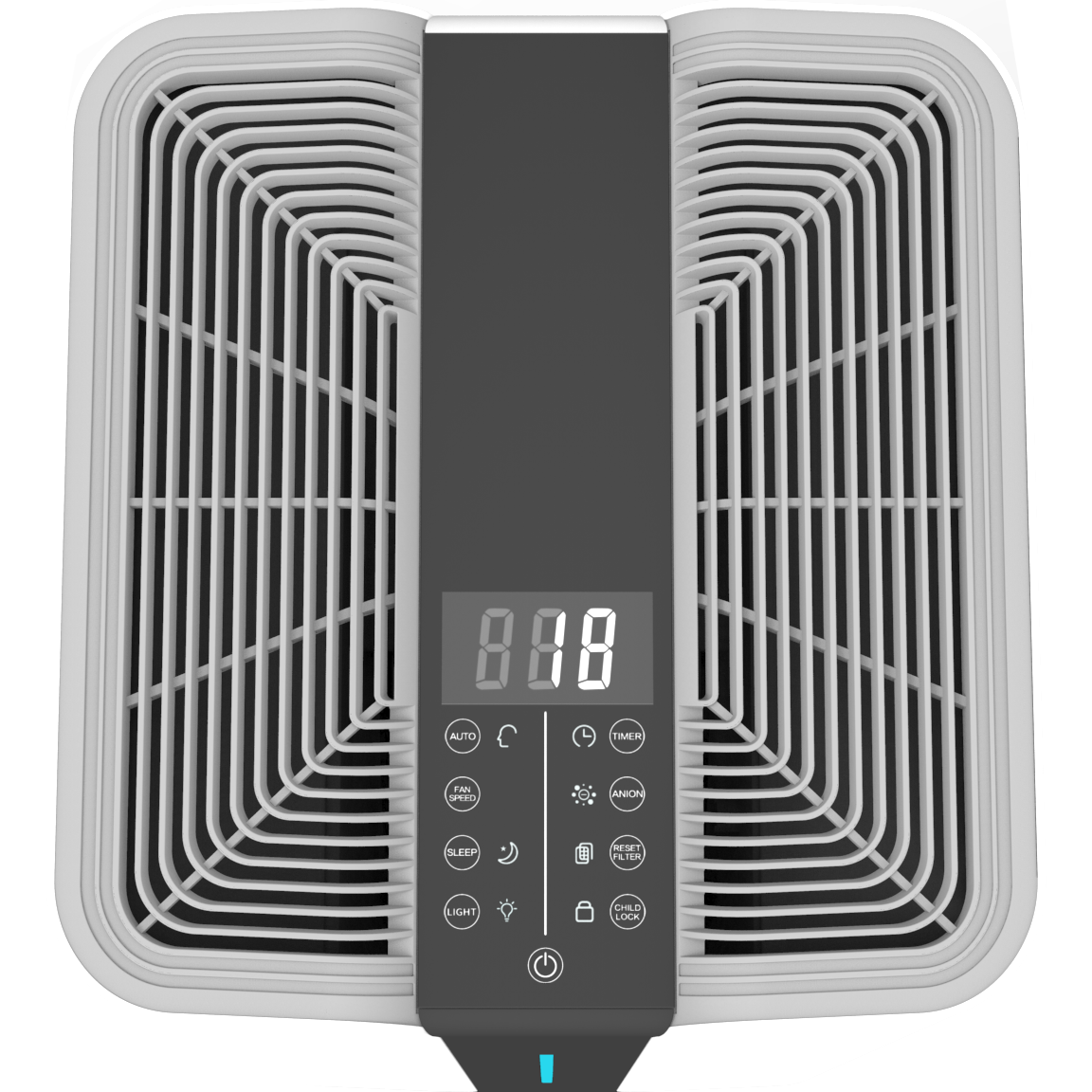 O2 Flow Medical Grade Commercial Air Purifier - controls on top of unit