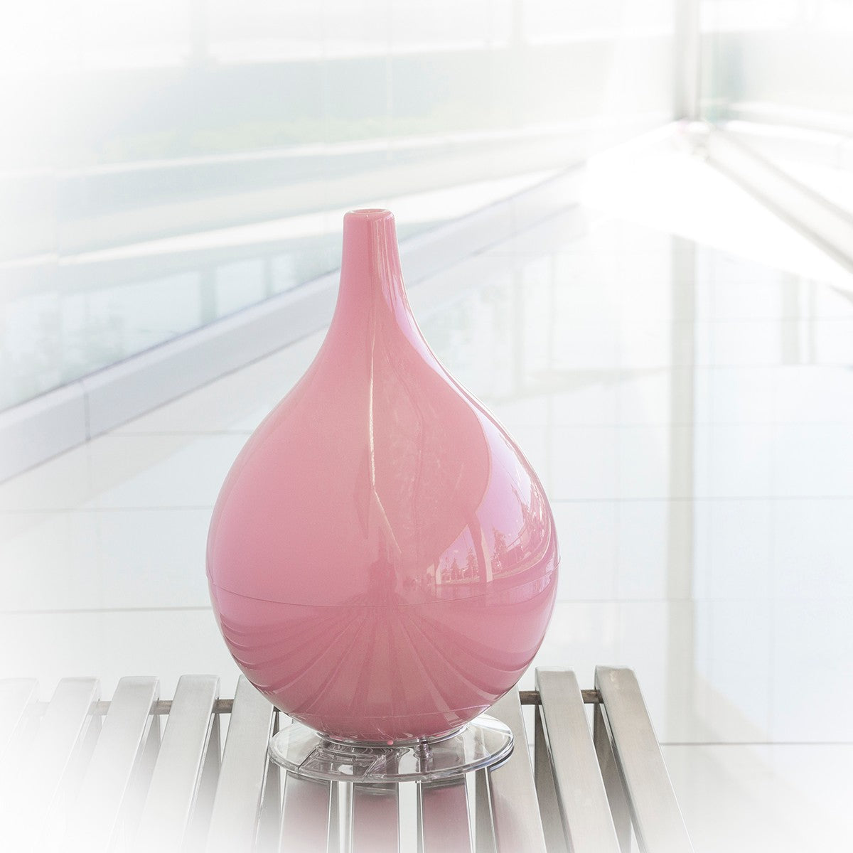 Objecto H3 Hybrid Humidifier - Pink on Table 