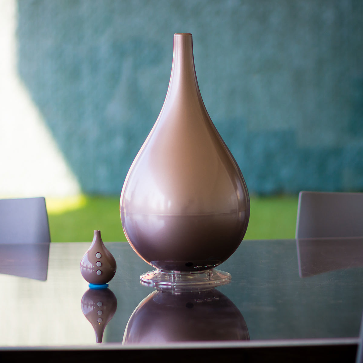 Objecto H4 Hybrid Humidifier - Metallic Gray on Table