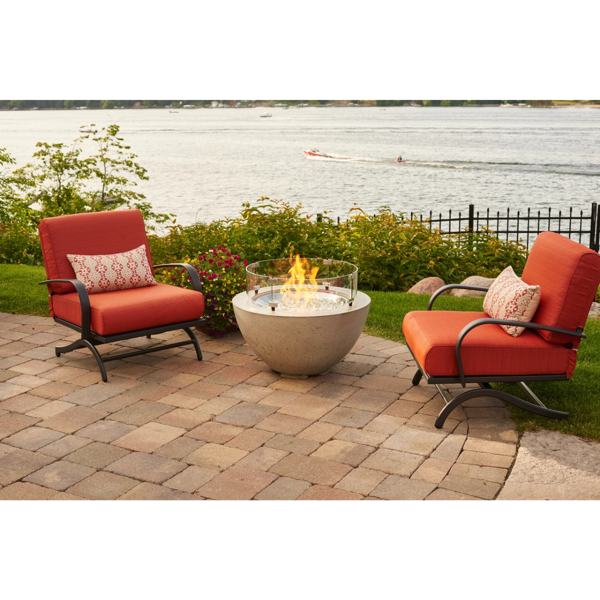 Outdoor Greatroom 29-In. Cove Round Gas Fire Pit Bowl - Lifestyle 3