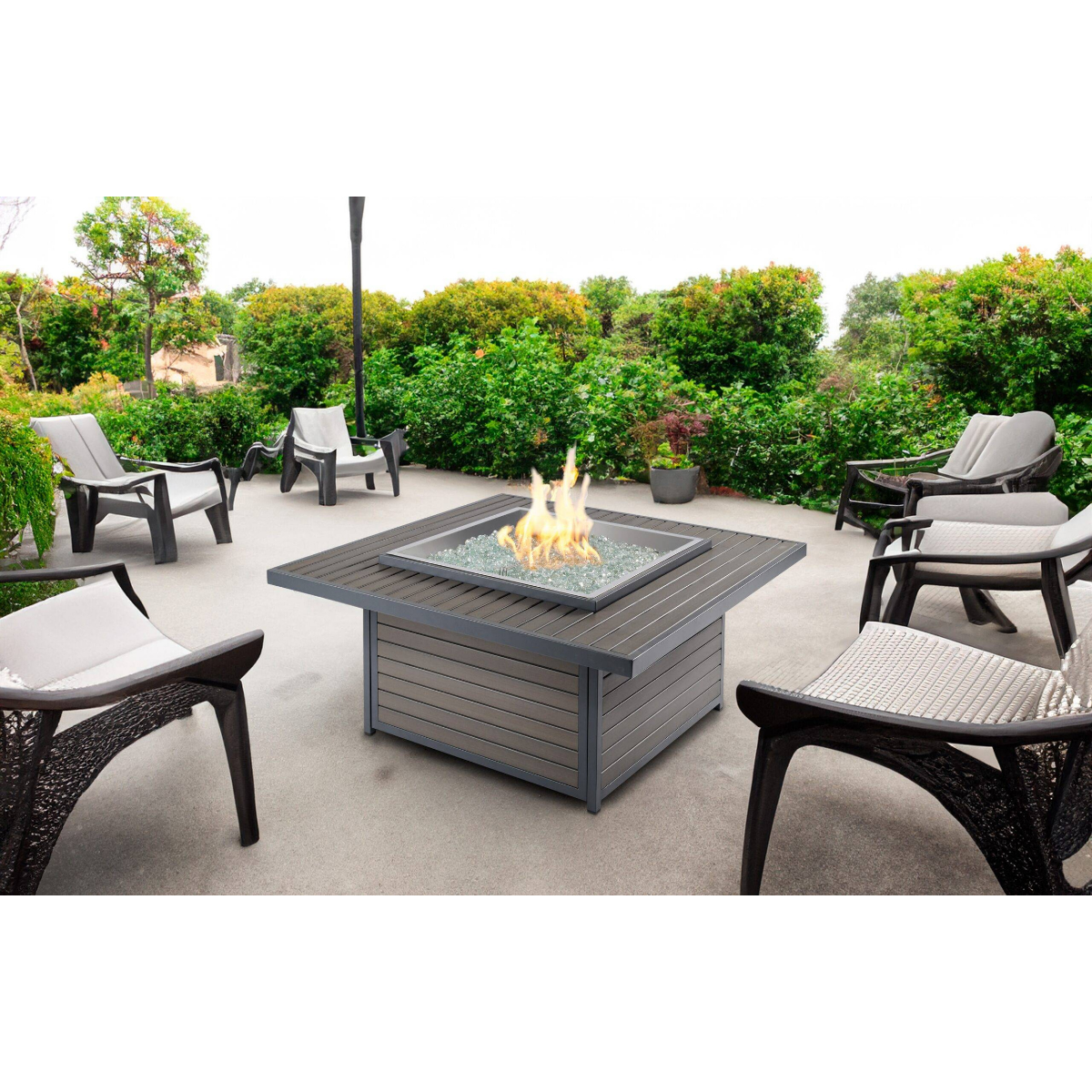 Outdoor Greatroom 40-In. Taupe Brooks Square Fire Pit Table - Lifestyle 2