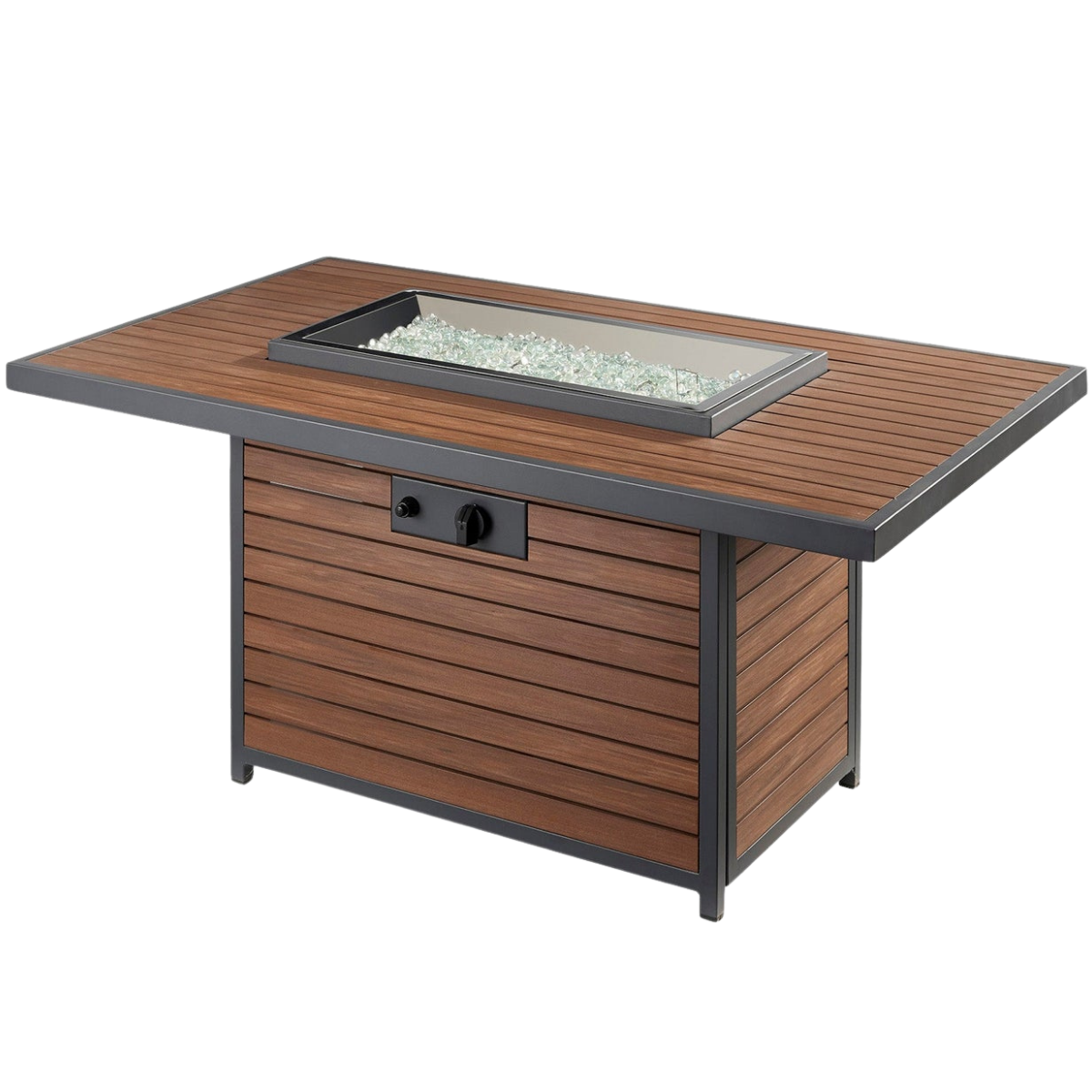 Outdoor Greatroom 50-In Umber Brown Kenwood Gas Fire Pit Table - Open