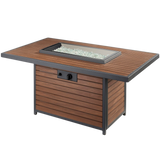 Outdoor Greatroom 50-In Umber Brown Kenwood Gas Fire Pit Table - Open