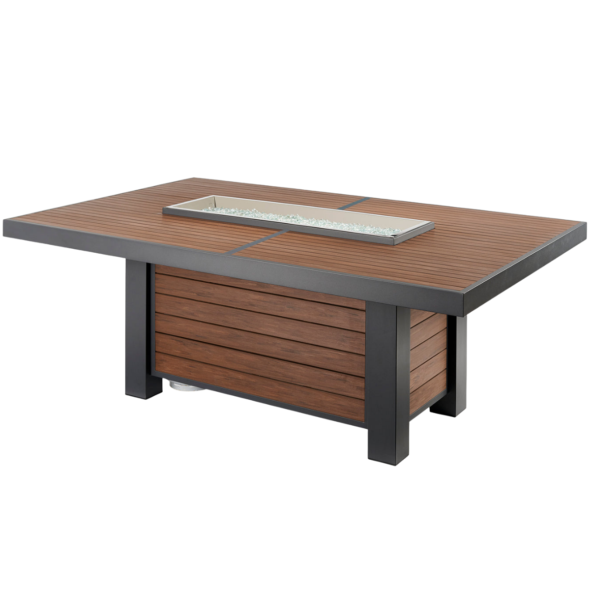 Outdoor Greatroom 81-In Umber Brown Kenwood Gas Fire Pit Table - Open