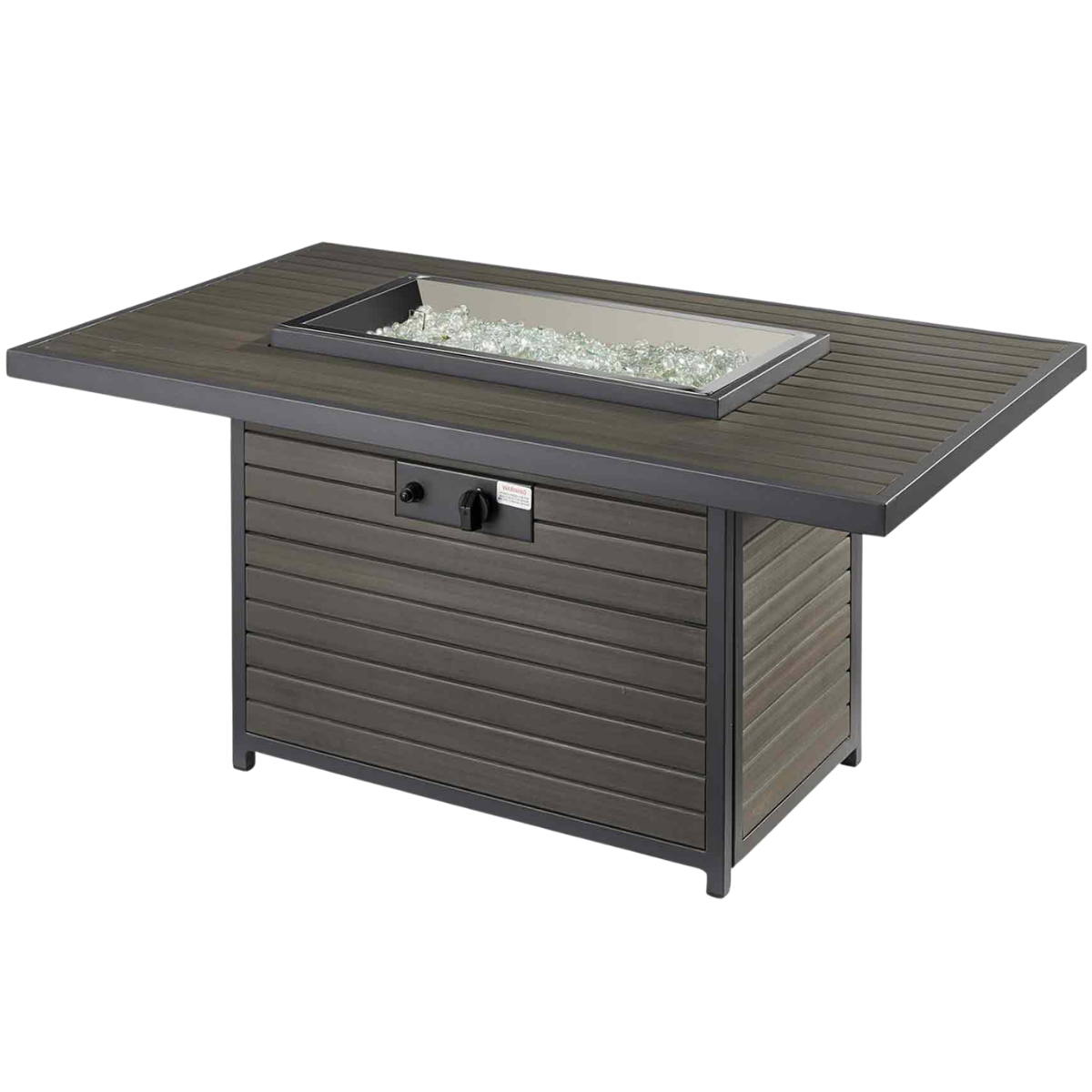 Outdoor Greatroom Brooks Rectangular Fire Pit Table Taupe - Open