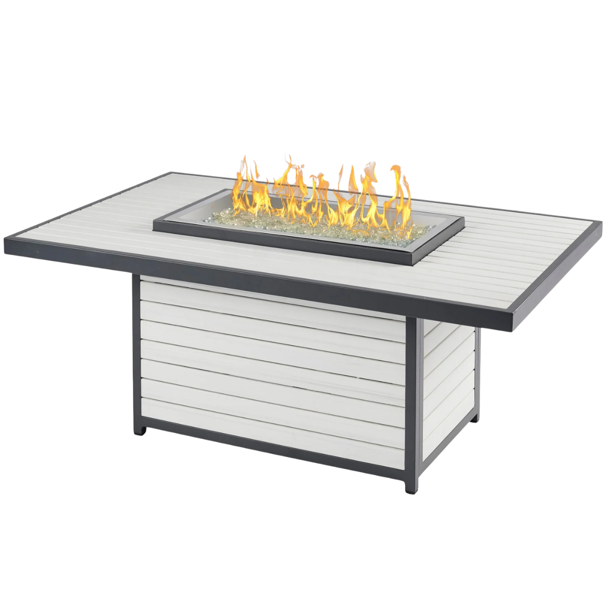 Outdoor Greatroom Brooks Rectangular Fire Pit Table - White