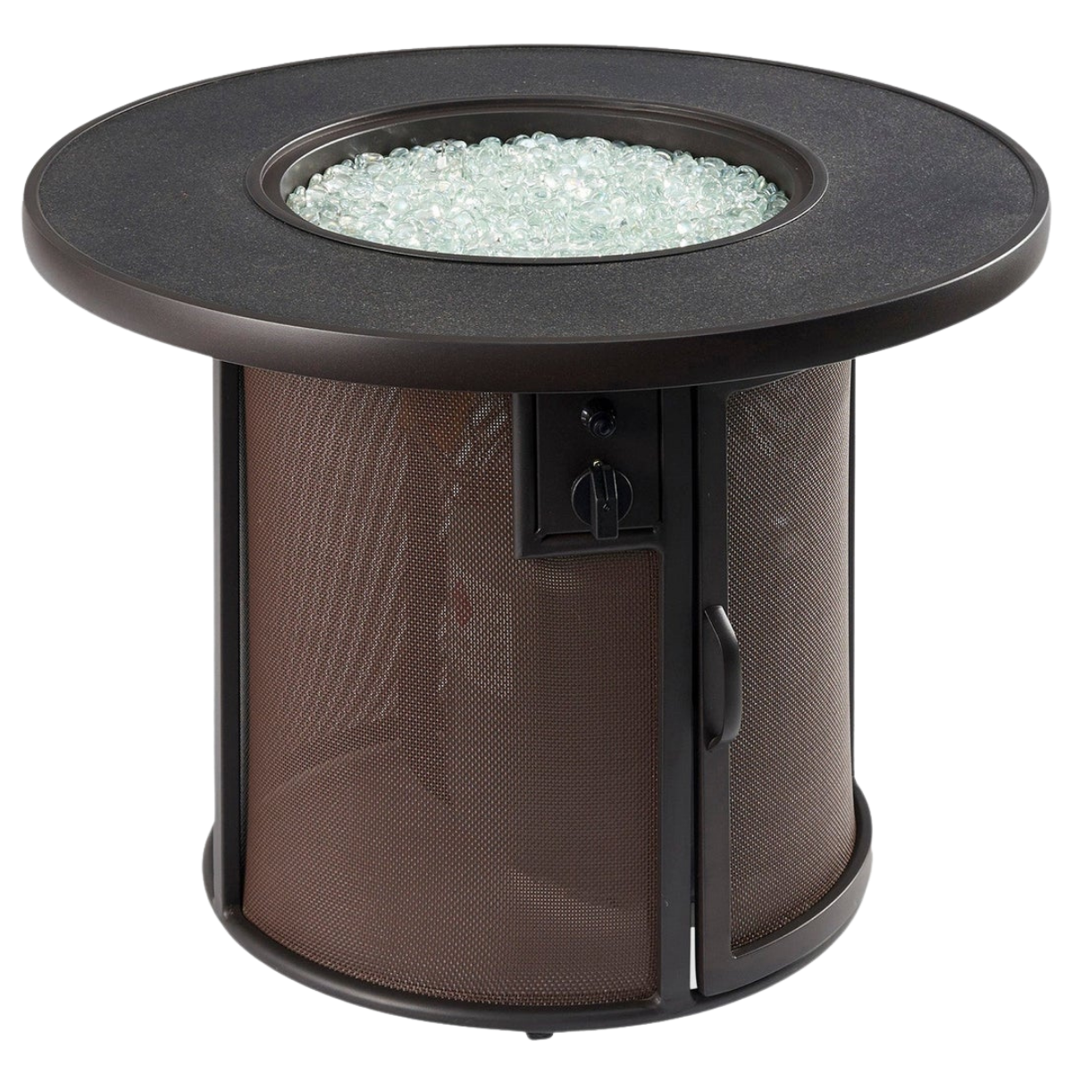 Outdoor Greatroom Brown Stonefire Fire Table - Open
