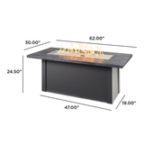 Outdoor Greatroom Havenwood with Carbon Grey Everblend Top Fire Table Grey - Dimensions