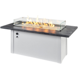 Outdoor Greatroom Havenwood with Carbon Grey Everblend Top Fire Table White - Glass