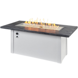 Outdoor Greatroom Havenwood with Carbon Grey Everblend Top Fire Table - White