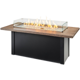 Outdoor Greatroom Havenwood with Driftwood Everblend Top Fire Table Black - Glass
