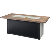 Outdoor Greatroom Havenwood with Driftwood Everblend Top Fire Table Black - Open
