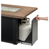 Outdoor Greatroom Havenwood with Driftwood Everblend Top Fire Table Black - Tank Slider