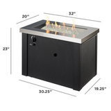 Outdoor Greatroom Stainless Steel Providence Fire Table - Dimensions