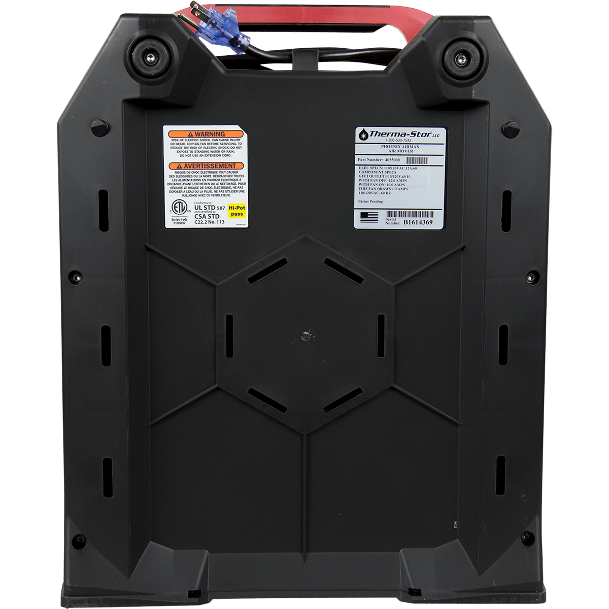 Phoenix AirMax Radial Air Mover - back