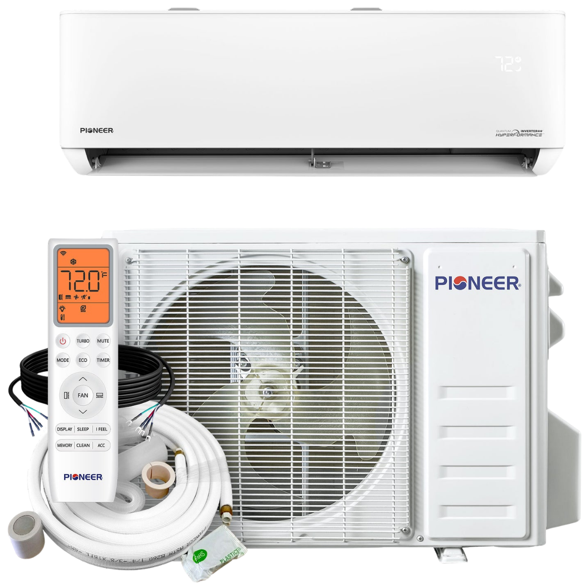 Pioneer 18k-24k BTU Quantum Hyperformance Mini Split Hyper Heat Pump 230V - Main