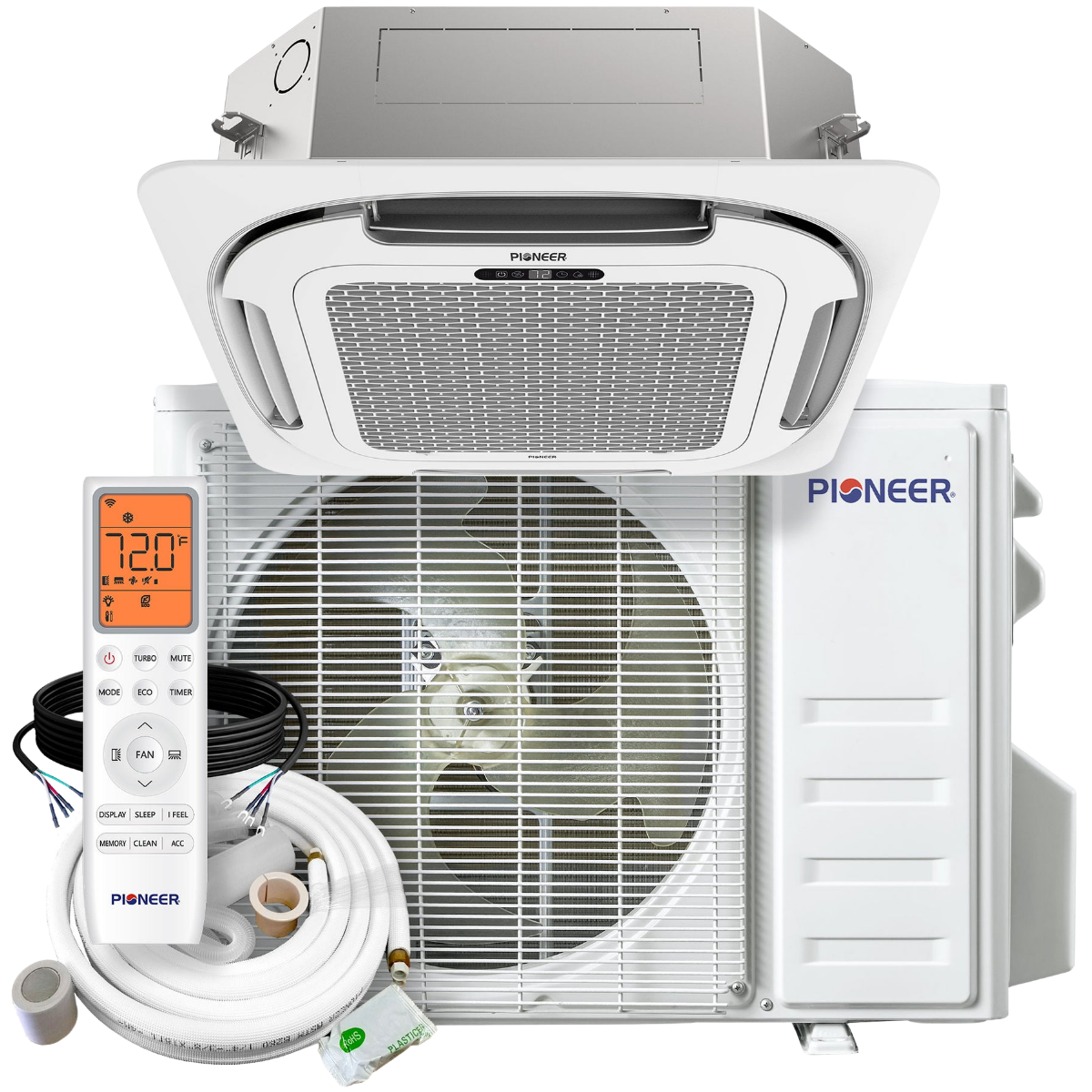 Pioneer 18k-24k BTU Quantum Ultra Ceiling Cassette Ductless Mini Split - Main