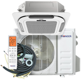 Pioneer 18k-24k BTU Quantum Ultra Ceiling Cassette Ductless Mini Split - w/ EZ Install Line Set Kit